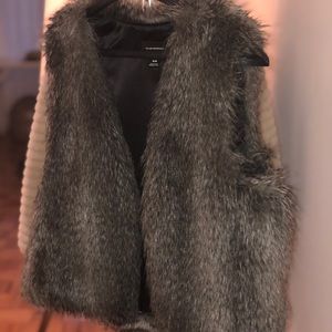 Grey Faux Fur Vest
